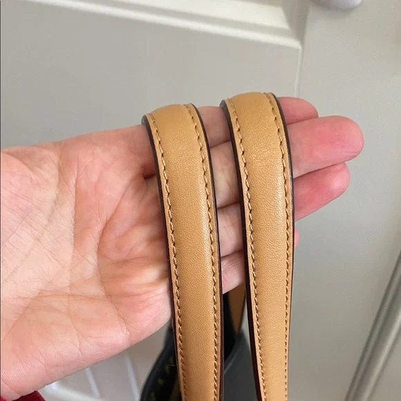 Isaac Mizrahi Black Leather Tote with Tan Straps - Picture 9 of 9